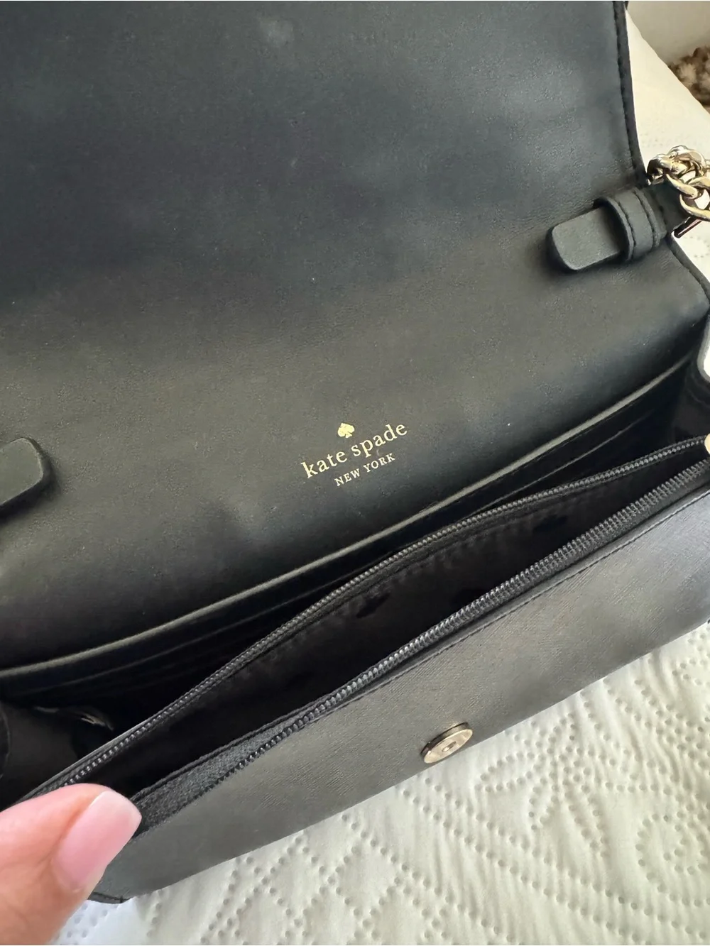 kate spade Two-Tone Leather Crossbody Bag - Beige & Black